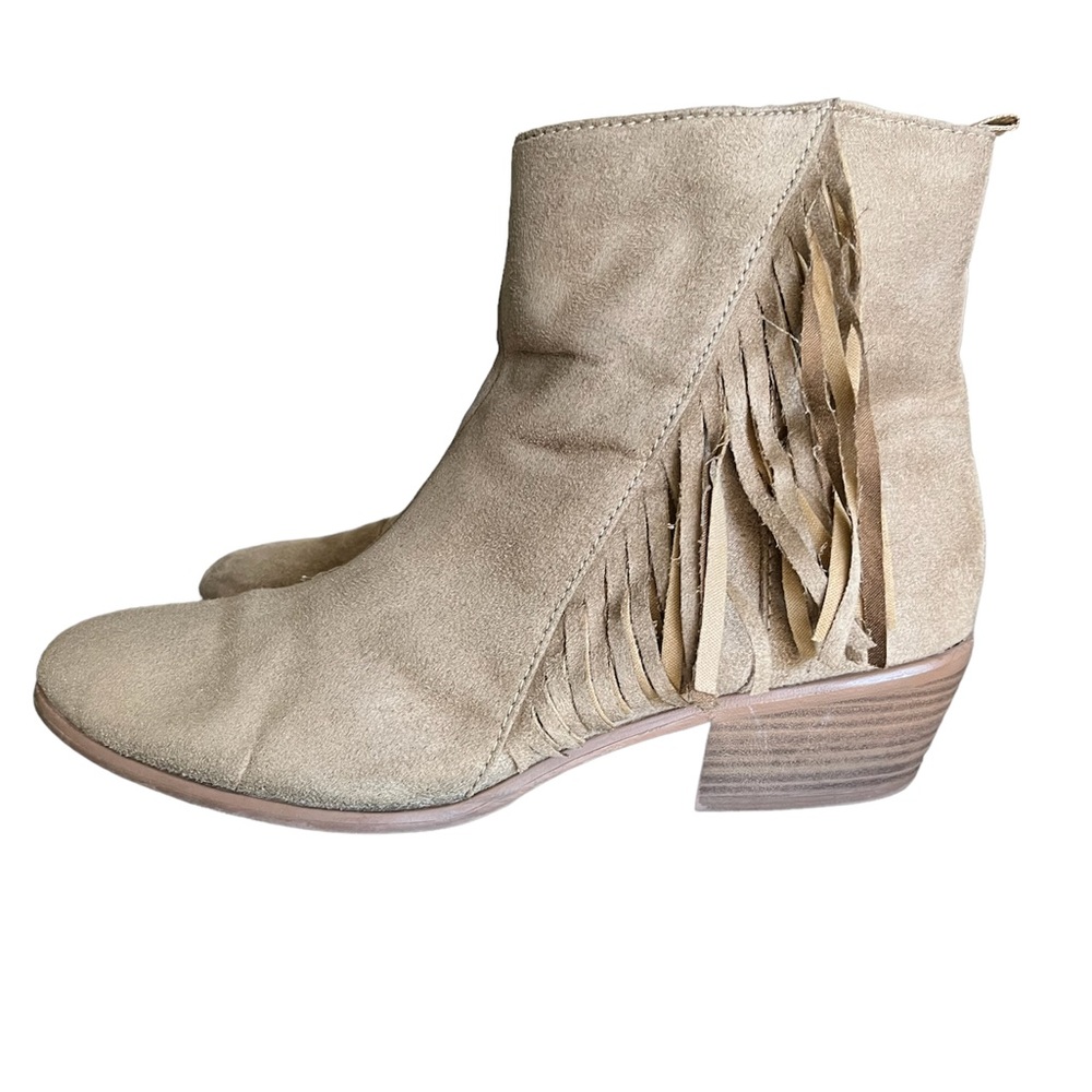 GAP Tan Suede Fringe Booties